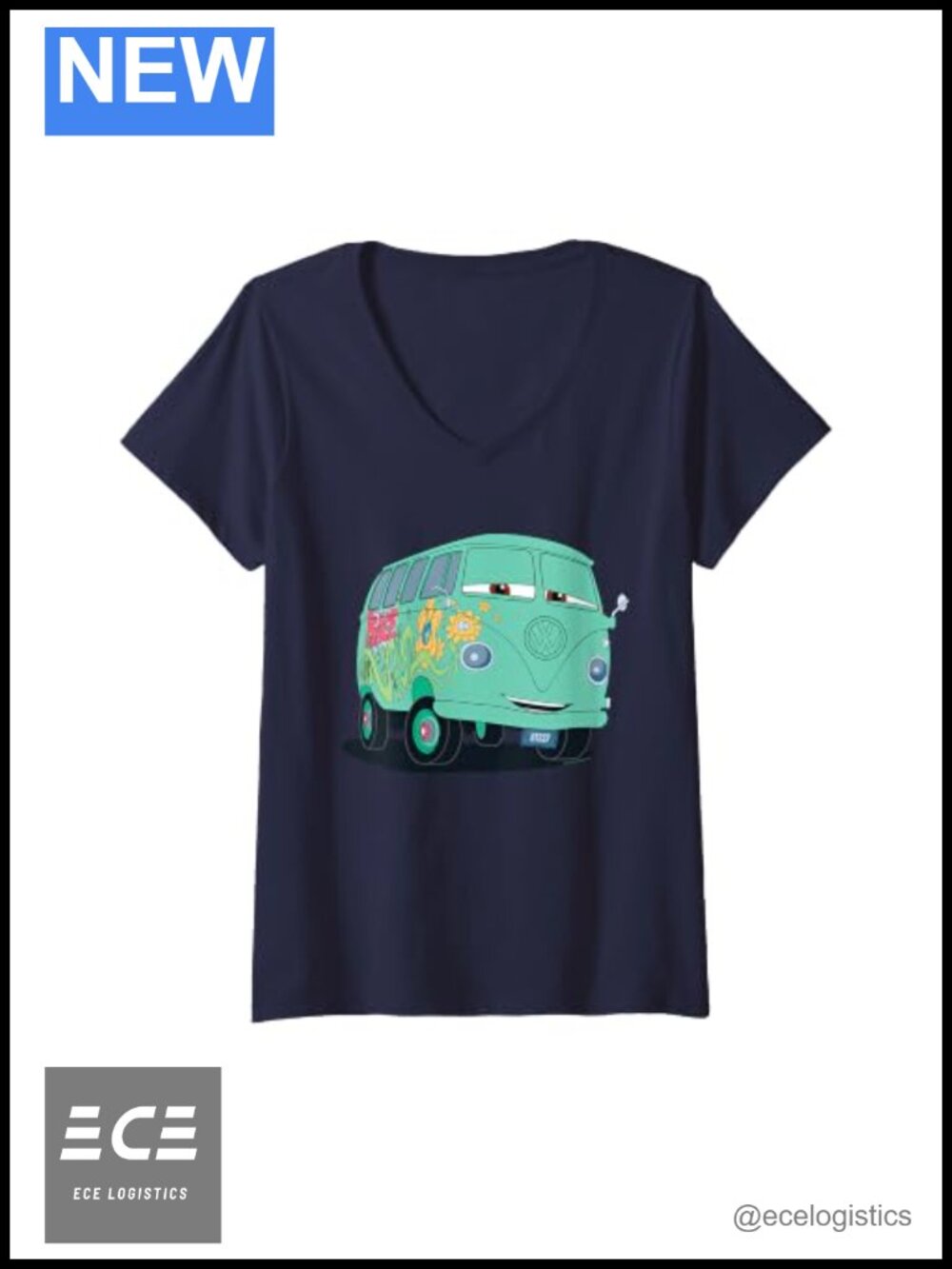 Disney Pixar Cars Fillmore Costume V-Neck T-Shirt Classic Fit